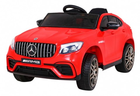 Mercedes Benz GLC63S dla dzieci Czerwony + Pilot + Napęd 4x4 + MP3 LED + EVA + Wolny Start Mercedes Benz GLC63S dla dzieci Czerwony + Pilot + Napęd 4x4 + MP3 LED + EVA + Wolny Start