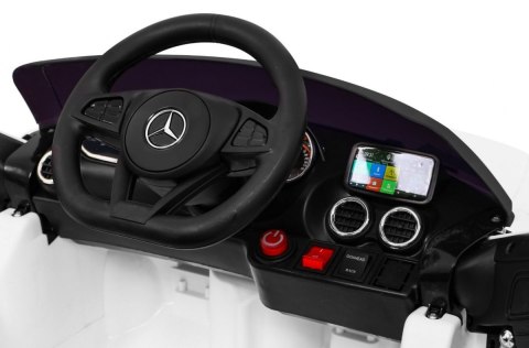 Mercedes Benz GT na akumulator dla dzieci Biały + Pilot + Wolny Start + MP3 LED Mercedes Benz GT na akumulator dla dzieci Biały + Pilot + Wolny Start + MP3 LED