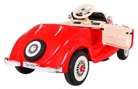 Mercedes Benz Retro 540A dla dzieci Czerwony + Tryb "Rodzica" + Pilot + Panel audio + LED Mercedes Benz Retro 540A dla dzieci Czerwony + Tryb "Rodzica" + Pilot + Panel audio + LED