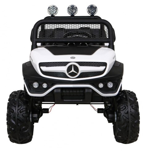 Mercedes Benz Unimog dla dzieci Biały + Napęd 4x4 + Pilot + Bagażnik + Wolny Start + MP3 LED Mercedes Benz Unimog dla dzieci Biały + Napęd 4x4 + Pilot + Bagażnik + Wolny Start + MP3 LED