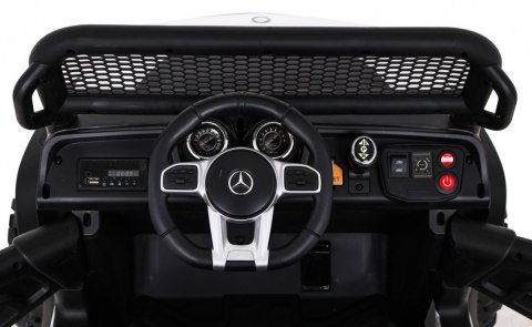 Mercedes Benz Unimog dla dzieci Biały + Napęd 4x4 + Pilot + Bagażnik + Wolny Start + MP3 LED Mercedes Benz Unimog dla dzieci Biały + Napęd 4x4 + Pilot + Bagażnik + Wolny Start + MP3 LED