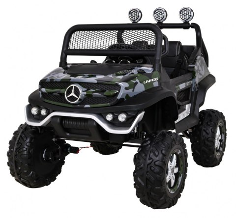 Mercedes Benz Unimog dla dzieci Lakier Moro + Napęd 4x4 + Pilot + Bagażnik + Wolny Start + MP3 LED Mercedes Benz Unimog dla dzieci Lakier Moro + Napęd 4x4 + Pilot + Bagażnik + Wolny Start + MP3 LED