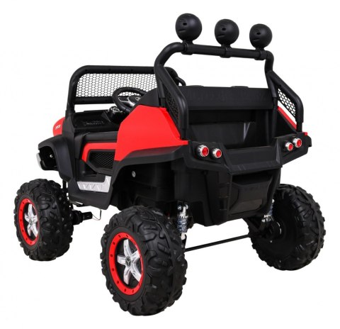 Mercedes Benz Unimog dla dzieci Terenowy Czerwony + Napęd 4x4 + Pilot + Bagażnik + Wolny Start + MP3 LED Mercedes Benz Unimog dla dzieci Terenowy Czerwony + Napęd 4x4 + Pilot + Bagażnik + Wolny Start + MP3 LED