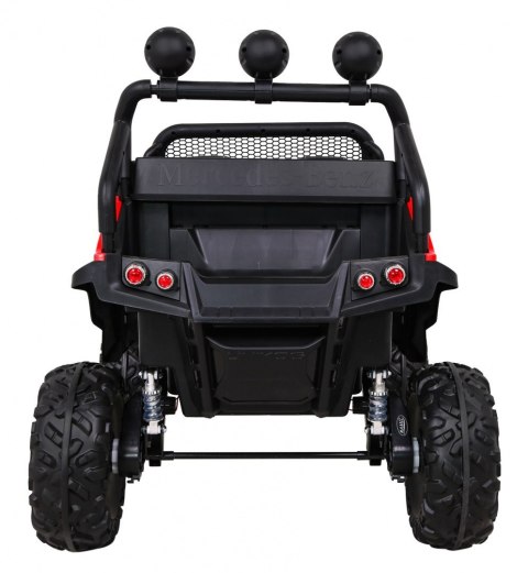 Mercedes Benz Unimog dla dzieci Terenowy Czerwony + Napęd 4x4 + Pilot + Bagażnik + Wolny Start + MP3 LED Mercedes Benz Unimog dla dzieci Terenowy Czerwony + Napęd 4x4 + Pilot + Bagażnik + Wolny Start + MP3 LED
