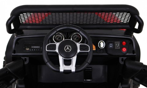 Mercedes Benz Unimog dla dzieci Terenowy Czerwony + Napęd 4x4 + Pilot + Bagażnik + Wolny Start + MP3 LED Mercedes Benz Unimog dla dzieci Terenowy Czerwony + Napęd 4x4 + Pilot + Bagażnik + Wolny Start + MP3 LED