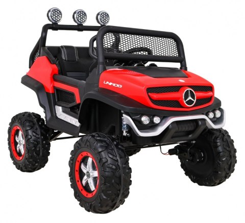 Mercedes Benz Unimog dla dzieci Terenowy Czerwony + Napęd 4x4 + Pilot + Bagażnik + Wolny Start + MP3 LED Mercedes Benz Unimog dla dzieci Terenowy Czerwony + Napęd 4x4 + Pilot + Bagażnik + Wolny Start + MP3 LED
