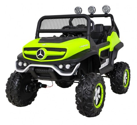 Mercedes Benz Unimog dla dzieci Zielony + Napęd 4x4 + Pilot + Bagażnik + Wolny Start + MP3 LED Mercedes Benz Unimog dla dzieci Zielony + Napęd 4x4 + Pilot + Bagażnik + Wolny Start + MP3 LED