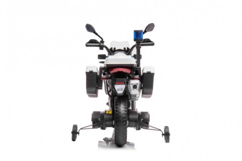 Motor Policyjny BMW F850 GS na akumulator dla dzieci + Kółka pomocnicze + Syrena + Światła + 2 Kufry + Wolny Start Motor Policyjny BMW F850 GS na akumulator dla dzieci + Kółka pomocnicze + Syrena + Światła + 2 Kufry + Wolny Start