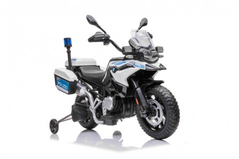 Motor Policyjny BMW F850 GS na akumulator dla dzieci + Kółka pomocnicze + Syrena + Światła + 2 Kufry + Wolny Start Motor Policyjny BMW F850 GS na akumulator dla dzieci + Kółka pomocnicze + Syrena + Światła + 2 Kufry + Wolny Start