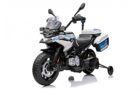 Motor Policyjny BMW F850 GS na akumulator dla dzieci + Kółka pomocnicze + Syrena + Światła + 2 Kufry + Wolny Start Motor Policyjny BMW F850 GS na akumulator dla dzieci + Kółka pomocnicze + Syrena + Światła + 2 Kufry + Wolny Start