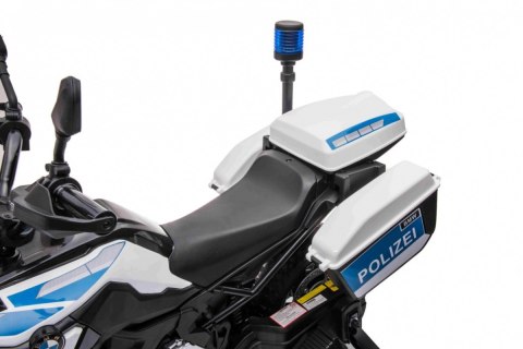 Motor Policyjny BMW F850 GS na akumulator dla dzieci + Kółka pomocnicze + Syrena + Światła + 2 Kufry + Wolny Start Motor Policyjny BMW F850 GS na akumulator dla dzieci + Kółka pomocnicze + Syrena + Światła + 2 Kufry + Wolny Start