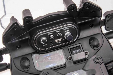 Motor Policyjny BMW F850 GS na akumulator dla dzieci + Kółka pomocnicze + Syrena + Światła + 2 Kufry + Wolny Start Motor Policyjny BMW F850 GS na akumulator dla dzieci + Kółka pomocnicze + Syrena + Światła + 2 Kufry + Wolny Start