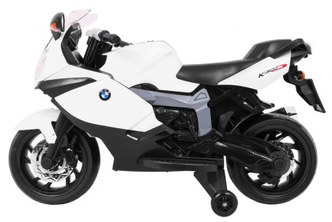 Motor na akumulator BMW K1300S dla dzieci Biały + Kółka pomocnicze + Dźwięki Światła + Wolny Start Motor na akumulator BMW K1300S dla dzieci Biały + Kółka pomocnicze + Dźwięki Światła + Wolny Start