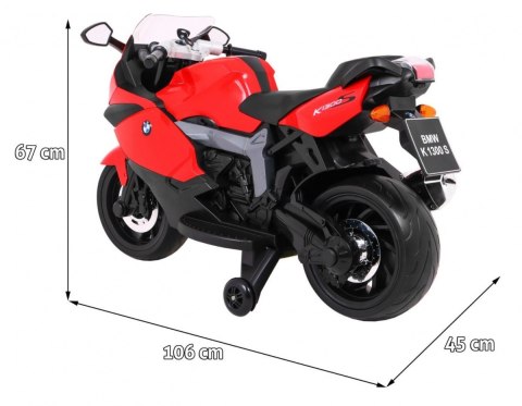 Motor na akumulator BMW K1300S dla dzieci Czerwony + Kółka pomocnicze + Dźwięki Światła + Wolny Start Motor na akumulator BMW K1300S dla dzieci Czerwony + Kółka pomocnicze + Dźwięki Światła + Wolny Start