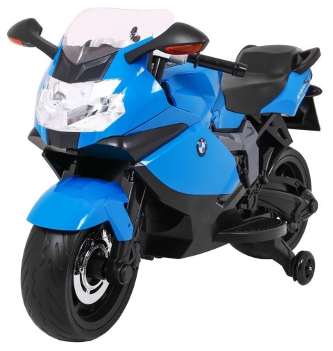 Motor na akumulator BMW K1300S dla dzieci Niebieski + Kółka pomocnicze + Dźwięki Światła + Wolny Start Motor na akumulator BMW K1300S dla dzieci Niebieski + Kółka pomocnicze + Dźwięki Światła + Wolny Start