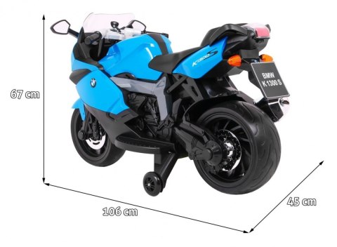 Motor na akumulator BMW K1300S dla dzieci Niebieski + Kółka pomocnicze + Dźwięki Światła + Wolny Start Motor na akumulator BMW K1300S dla dzieci Niebieski + Kółka pomocnicze + Dźwięki Światła + Wolny Start