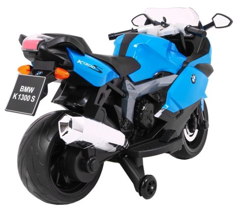 Motor na akumulator BMW K1300S dla dzieci Niebieski + Kółka pomocnicze + Dźwięki Światła + Wolny Start Motor na akumulator BMW K1300S dla dzieci Niebieski + Kółka pomocnicze + Dźwięki Światła + Wolny Start