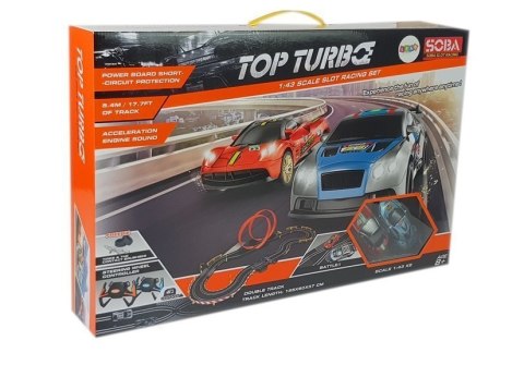 Tor Wyścigowy 1:43 2 Autka Kontrolery Top Turbo 540 cm długości Tor Wyścigowy 1:43 2 Autka Kontrolery Top Turbo 540 cm długości
