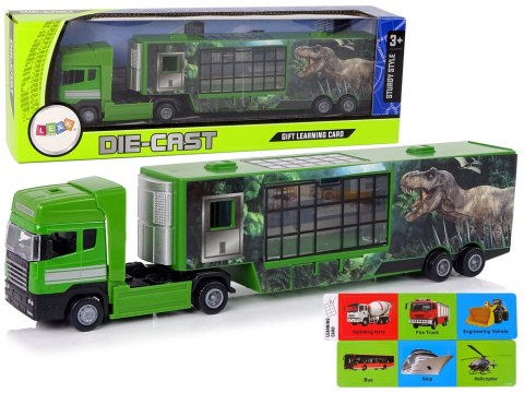 Duża Ciężarówka Transporter Do przewozu Dinozaurów Auto Metal Duża Ciężarówka Transporter Do przewozu Dinozaurów Auto Metal