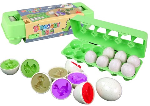 Jaja Dinozaura Edukacyjny Sorter 12 Jaj Układanka Kształty Jaja Dinozaura Edukacyjny Sorter 12 Jaj Układanka Kształty