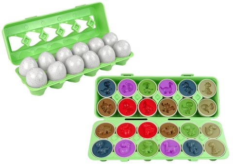 Jaja Dinozaura Edukacyjny Sorter 12 Jaj Układanka Kształty Jaja Dinozaura Edukacyjny Sorter 12 Jaj Układanka Kształty