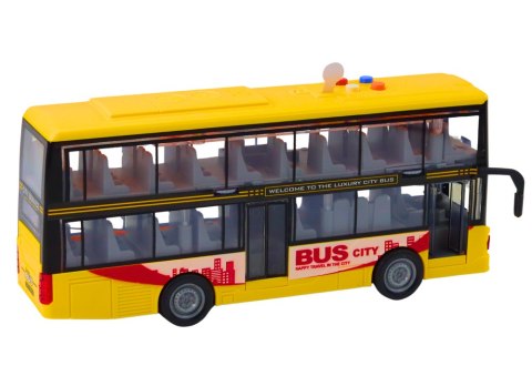 Autobus Piętrowy 1:16 Światła Dźwięki Napęd Frykcyjny Żółty Autobus Piętrowy 1:16 Światła Dźwięki Napęd Frykcyjny Żółty