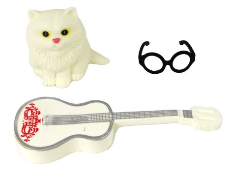 Lalka Dla Dzieci Emily z Gitarą Okulary Długie Blond Włosy Kotek Lalka Dla Dzieci Emily z Gitarą Okulary Długie Blond Włosy Kotek