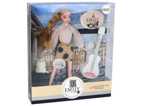 Lalka Dla Dzieci Emily z Gitarą Okulary Długie Blond Włosy Kotek Lalka Dla Dzieci Emily z Gitarą Okulary Długie Blond Włosy Kotek