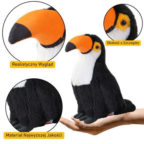 Pluszowy Ptak Tukan Pluszak Maskotka Przytulanka Biały 30cm Pluszowy Ptak Tukan Pluszak Maskotka Przytulanka Biały 30cm