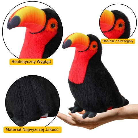 Pluszowy Ptak Tukan Pluszak Maskotka Przytulanka Czerwony 30cm Pluszowy Ptak Tukan Pluszak Maskotka Przytulanka Czerwony 30cm
