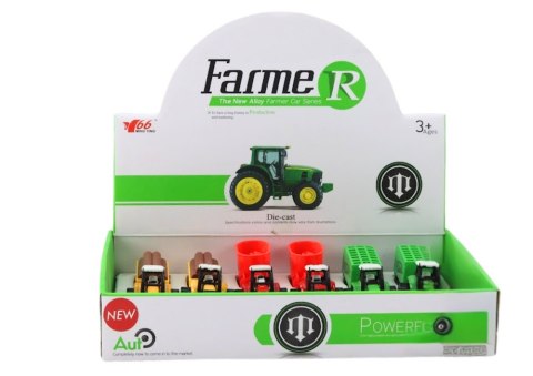 Traktor Z Przyczepą Koparka Spychacz Maszyna Żółty Zielony Czerwony Traktor Z Przyczepą Koparka Spychacz Maszyna Żółty Zielony Czerwony