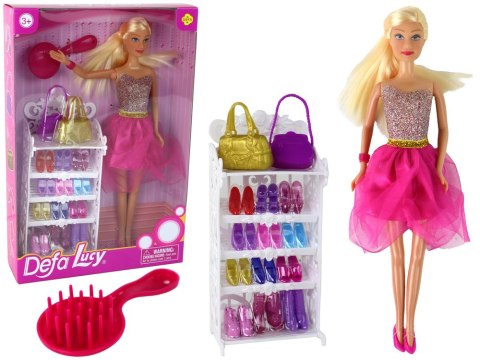 Lalka Lucy Sukienka Różowa Brokatowa Zestaw Buty Lalka Lucy Sukienka Różowa Brokatowa Zestaw Buty